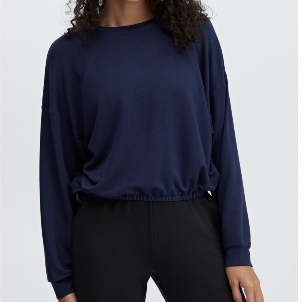 Fabletics “Luxe Cinched Pullover” in Deep Navy